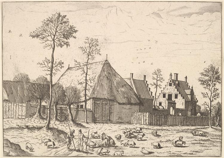 Shed with Cottage, from The Small Landscapes, 1559 - 1561 - Maestro de los Pequeños Paisajes