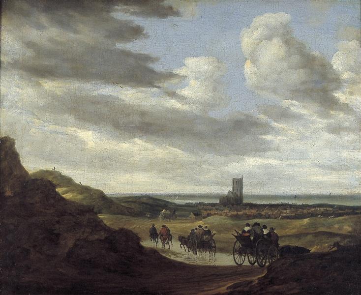 Duinlandschap Met Reizigers Bij Egmond Aan Zee - Salomon van Ruysdael