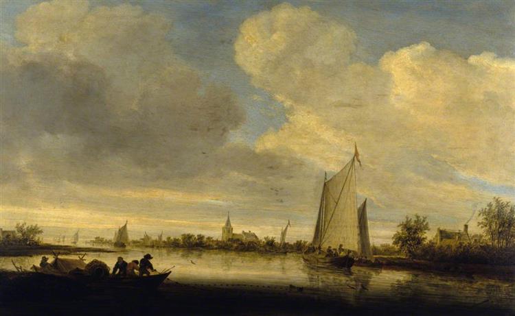 A River Estuary - Salomon van Ruysdael