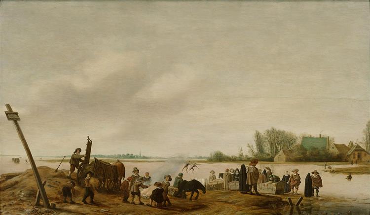 Winterlandschaft Am Wasser - Salomon van Ruysdael