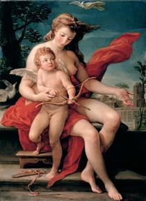 Venus and Cupid - Помпео Батоні