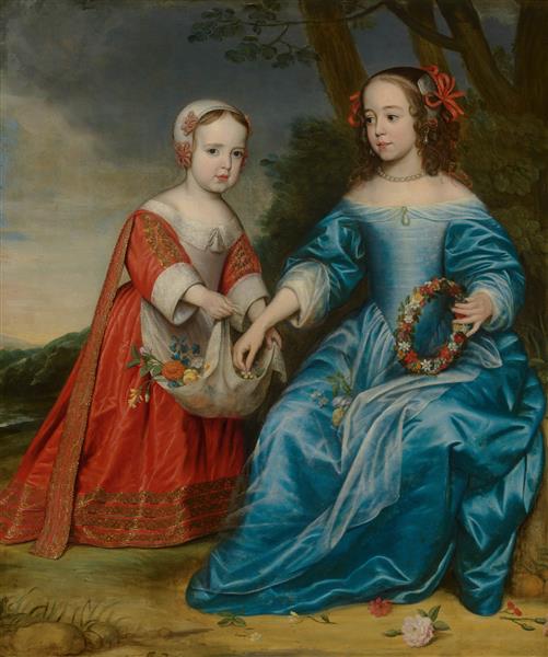Portret Van Willem III, Prins Van Oranje, En Maria, Prinses Van Oranje, Als Kinderen, 1653 - Gerard van Honthorst