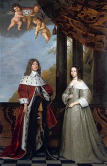 Double-portrait of Frederick William, Elector of Brandenburg and Luise Henriette, Countess of Nassau - Gerrit van Honthorst