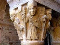 Капітель, церква абатства Сен-Фуа, Конк, Франція - Романська архітектура