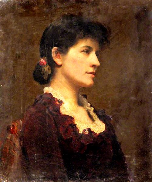 profile woman portrait, 1889 - Armando Montaner Valdueza