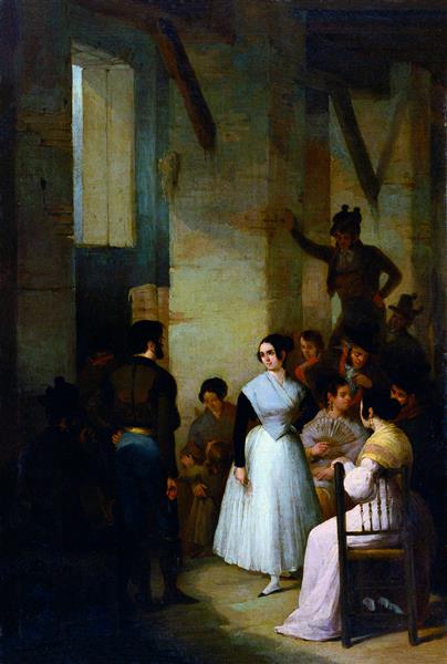Indoor dance, 1838 - Joaquín Domínguez Bécquer