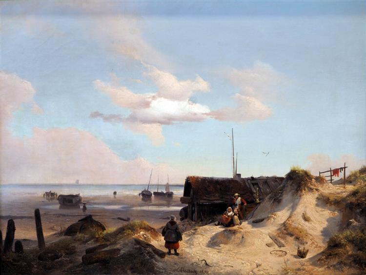Fisherman's Cottage in The Dunes, 1838 - Андреас Ахенбах