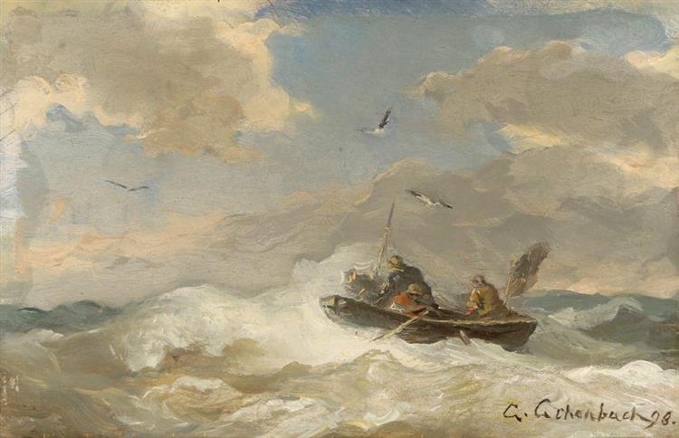 On a stormy sea, 1898 - Андреас Ахенбах