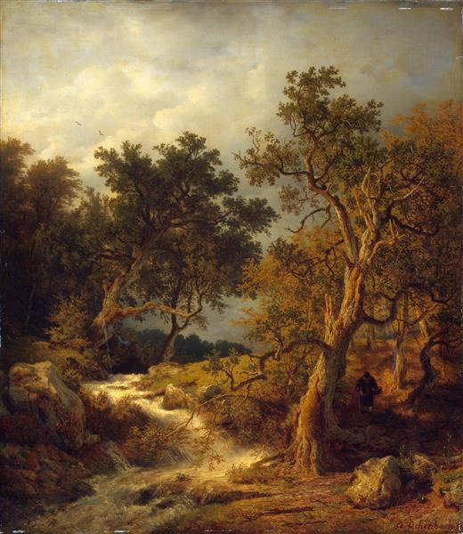 Landscape with a Stream, 1851 - Андреас Ахенбах