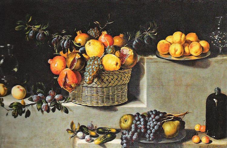 Stillleben Mit Früchten Und Glaswaren - Juan van der Hamen