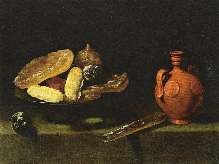 Stillleben Mit Süßigkeiten Und Terakottakrug, 1621 - Хуан Ван дер Амен