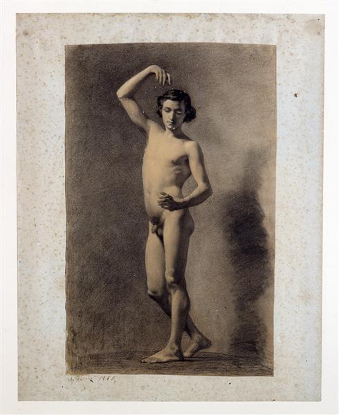 Nude male dancer - Marià Fortuny i Marsal