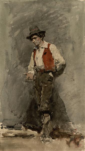 Calabrian man (in ciociaro costume), 1868 - 马里亚·福尔图尼