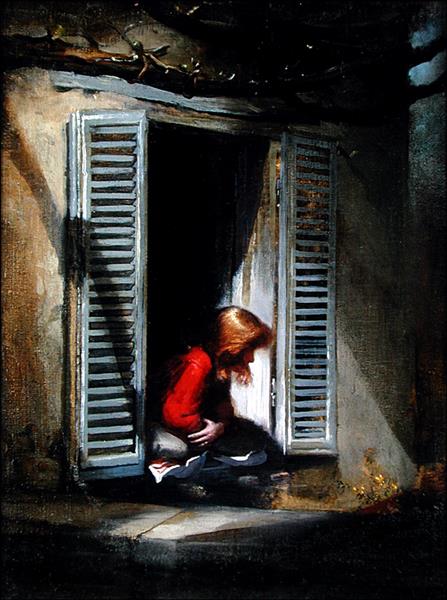 Anne at Shuttered Window, Anticoli Corrado, Italy, 1966 - Frank Herbert Mason