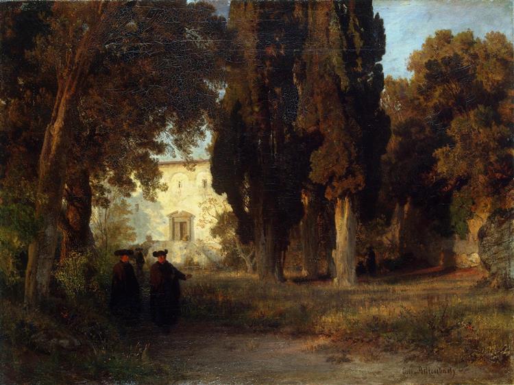 Monastery garden, 1857 - Освальд Ахенбах