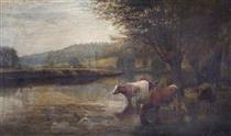 The Thames, Basildon, Berkshire - William Sidney Cooper