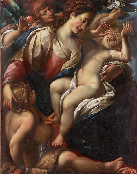 Maria Mit Dem Kind, Johannesknaben Und Einem Engel, 1615 - Giulio Cesare Procaccini