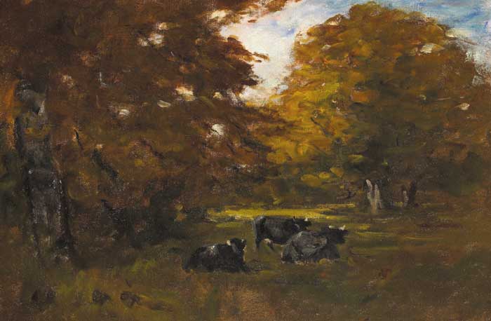 COWS IN TREE SHADOWS - Nathaniel Hone the Younger