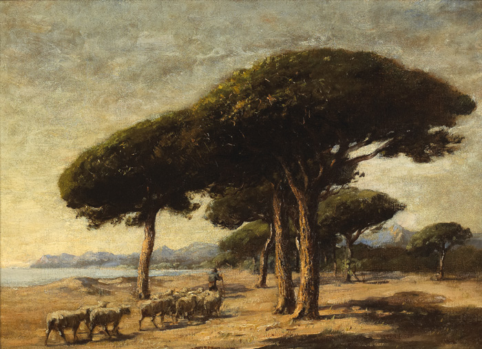 STONE PINES, NEAR CANNES, FRANCE, C.1870s - Nathaniel Hone the Younger