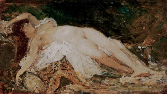 Reclining Nude, 1890 - Карой Лотц