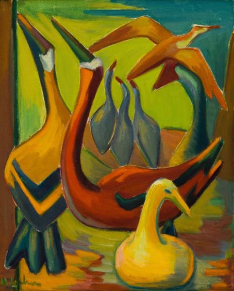 Composition (Birds), 1964 - Maggie Laubser