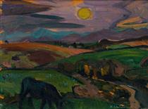Landscape with Cow - Maggie Laubser
