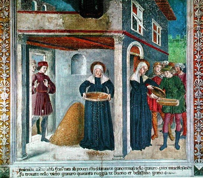 Santa Francesca Romana E Il Miracolo Del Grano, Monastero Di Tor De Specchi, 1468 - Антоніаццо Романо
