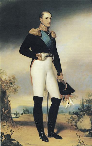 Portrait of Russian emperor Nicholas I, 1828 - Джордж Доу