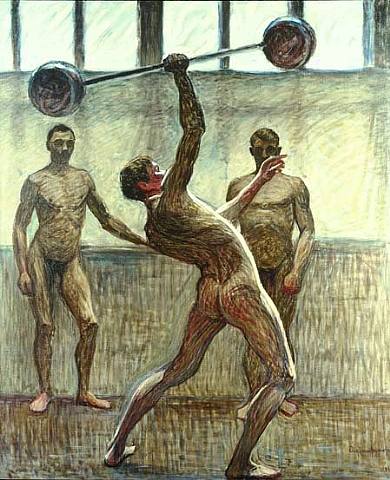 Lifting Weights with One Arm II, 1914 - Эжен Янсон
