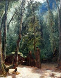 Two Monks in the Park at Terni - Carl Blechen