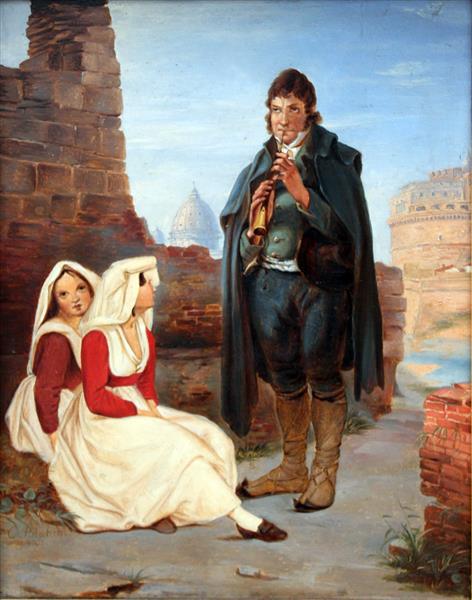Pifferaro Und Mädchen in Rom, 1834 - Карл Блехен