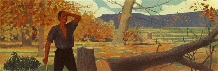 10. Felling the Timber, 1909 - Фрэнсис Дэвис Миллет