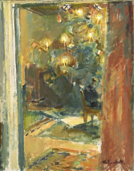 Christmas Tree in the Hall of Kilo Mansion, c.1919 - Магнус Энкель