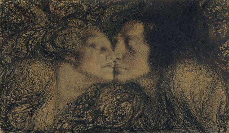 The Kiss, c.1890 - c.1900 - Rose O’Neill