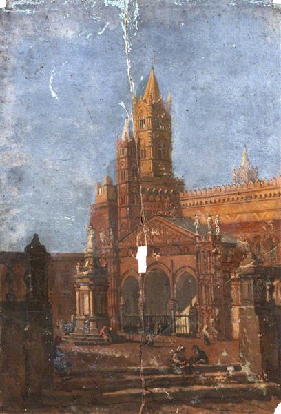Palermo Cathedral from the Piazza Del Monte Di Pietà, 1840 - 1844 - Thomas Stuart Smith