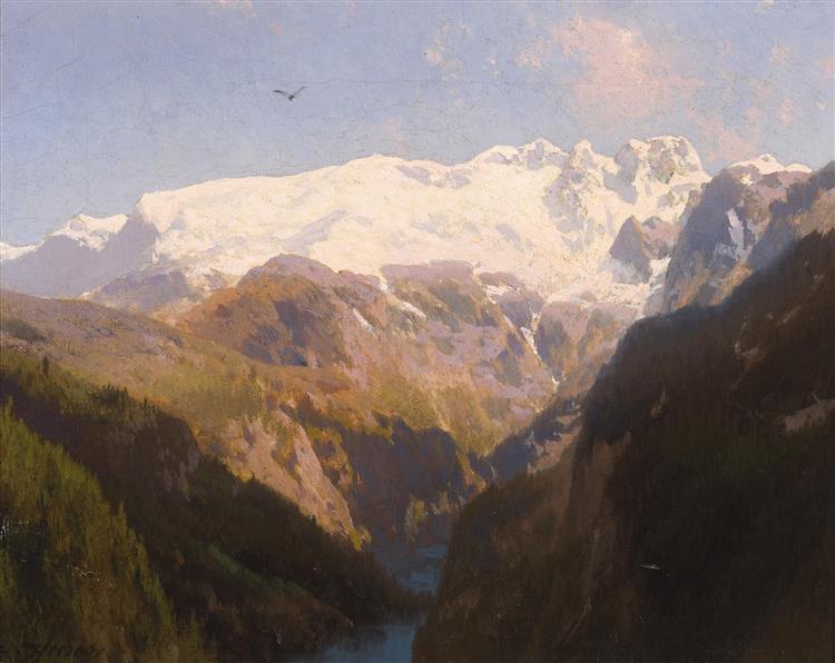 In the Mountains - Hermann Ottomar Herzog