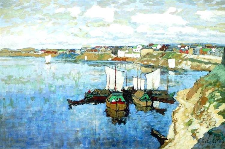 Pscov City. on the River Velikaya, 1914 - Константин Иванович Горбатов