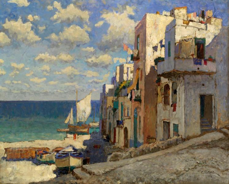 Fishermen Street, Capri, 1926 - Константин Иванович Горбатов