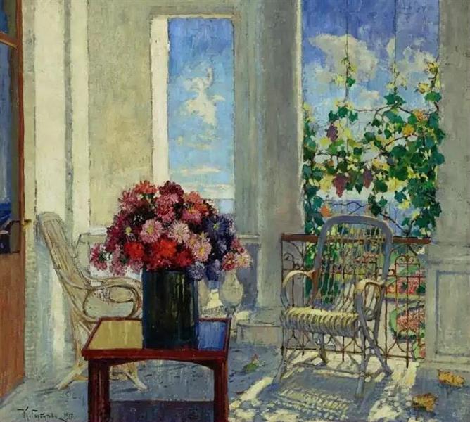 Flowers on the Veranda, 1917 - Constantin Gorbatov