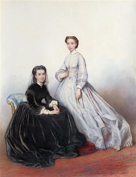 Princess Rospigliosi and Baroness Baude, 1863 - Ludwig Passini