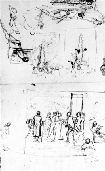 Study of compositions and figures, c.1876 - Noè Bordignon