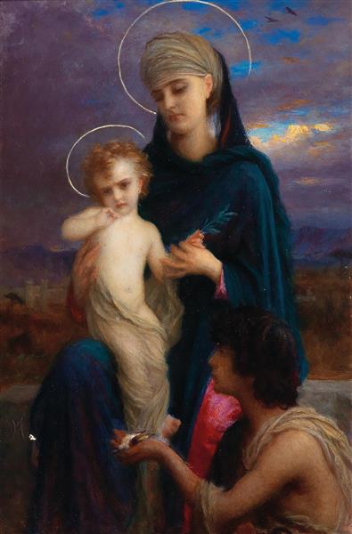 Madonna with Christ Child and a Boy, 1892 - Эрнст Эбер