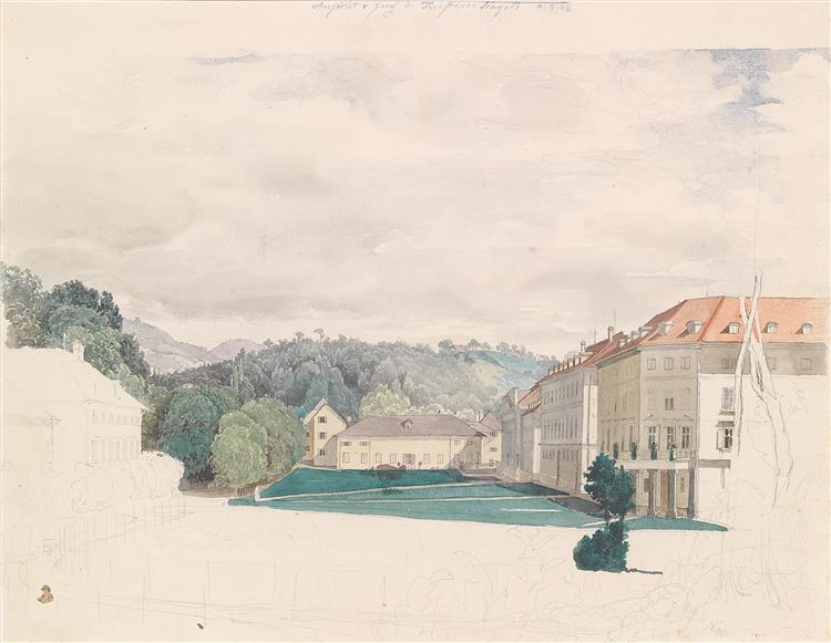 Ansicht Vom Kurplatz in Bad Rohitsch-Sauerbrunn, 1848 - Johann Nepomuk Passini