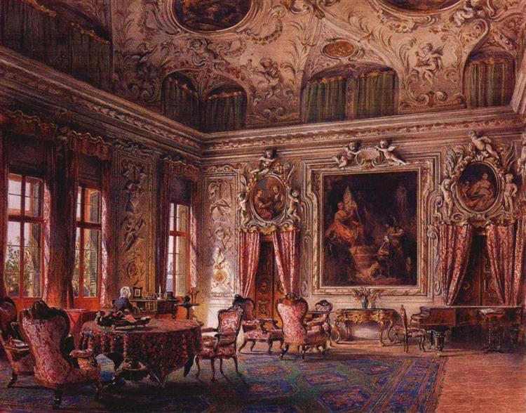 The Salone of the Palazzo Barbaro - Ludwig Passini