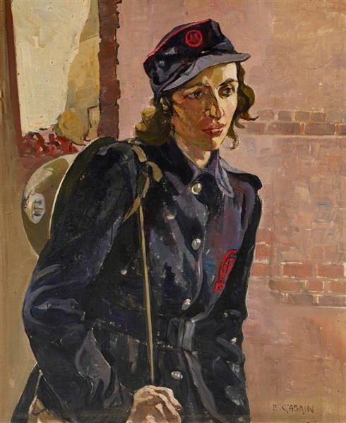 Auxiliary Fire Service Girl, City Fire Station, 1940 - Ethel Léontine Gabain
