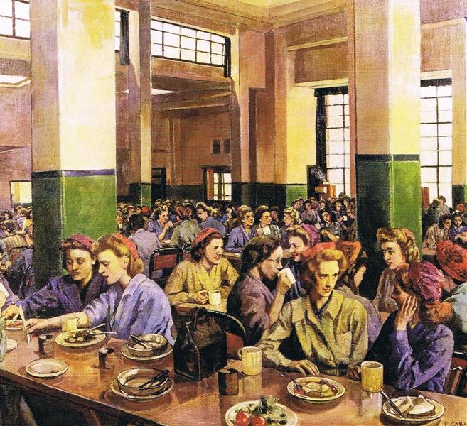 Women Workers in the Canteen at Williams & Williams, Chester - Ethel Léontine Gabain