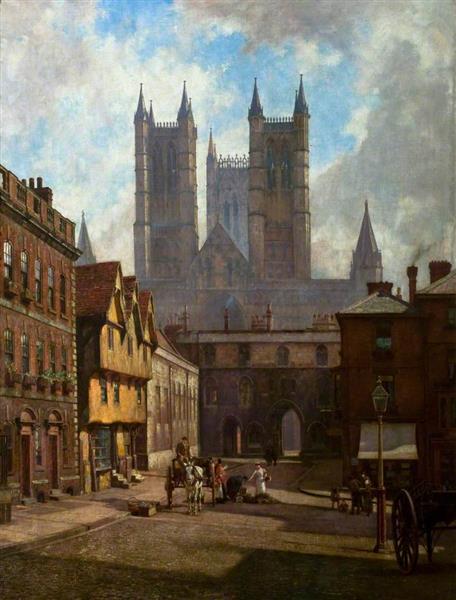 Lincoln Cathedral, Exchequer Gate and Castle Square, 1904 - William Logsdail