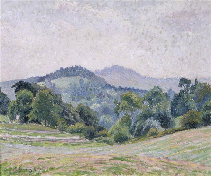 The Hills from Hayfield Green, 1918 - Lucien Pissarro