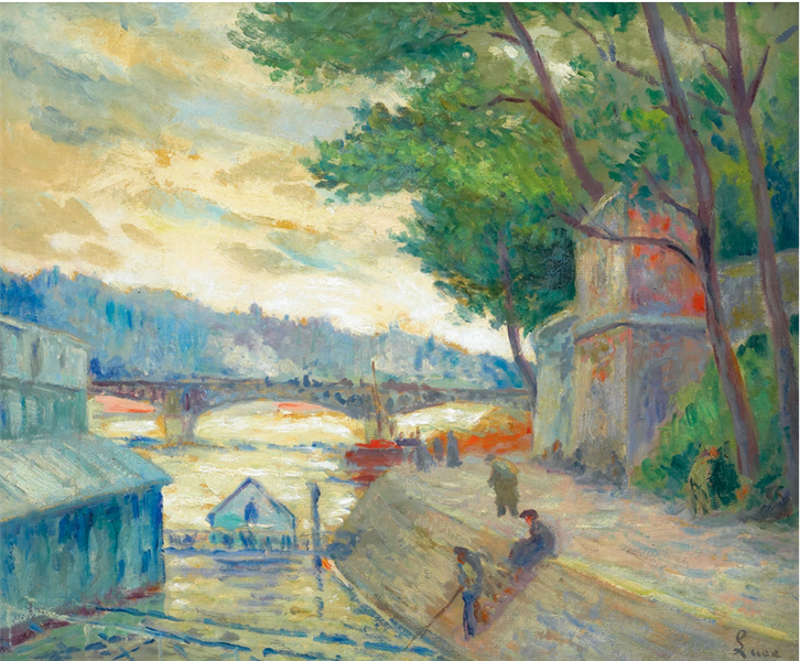 On the banks of the Seine - Maximilien Luce