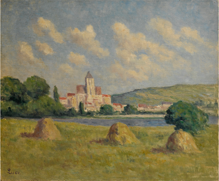 Guernes, The Church And The Fields - Maximilien Luce